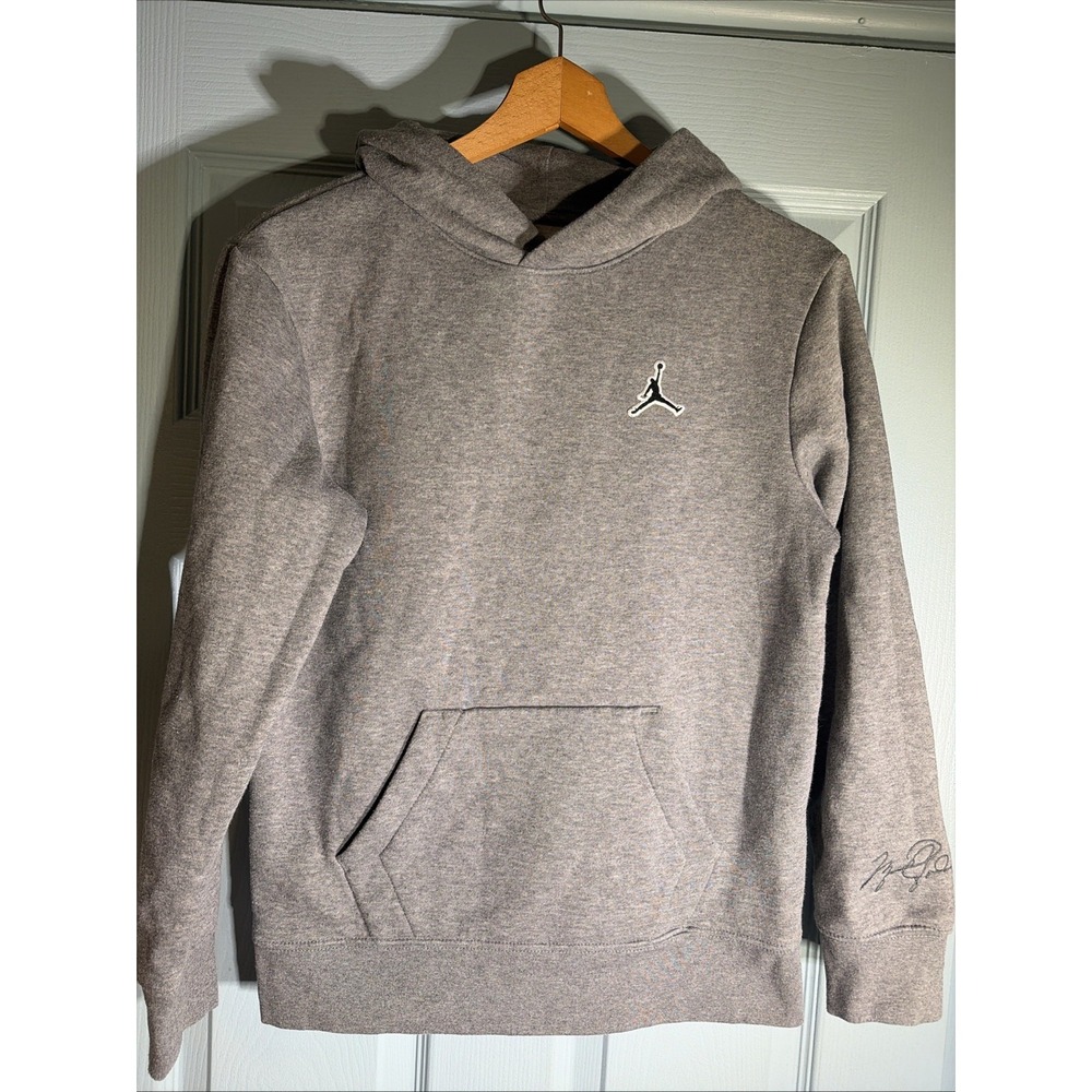 Jordan Kids 12-13 YRS Gray Pullover Hoodie Cotton Blend Long Sleeve.